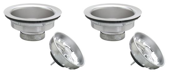 Keeney K5414-2 Basket Strainer with Fixed Post, Stainless Steel, For: 3-1/2 in Dia Opening Sink