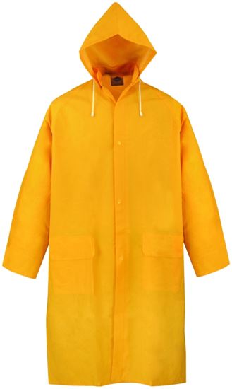 Diamondback PY-800XXL Raincoat, 2XL, Polyester/PVC, Yellow, Comfortable Corduroy Collar, Double Fly Snap Closure, Knee