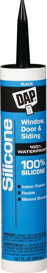 DAP 08642 Window and Door Sealant, Black, -40 to 400 deg F, 10.1 fl-oz Cartridge, Pack of 12