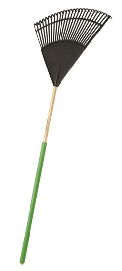 Landscapers Select 34586 Lawn/Leaf Rake, Poly Tine, 26-Tine, Wood Handle, 48 in L Handle