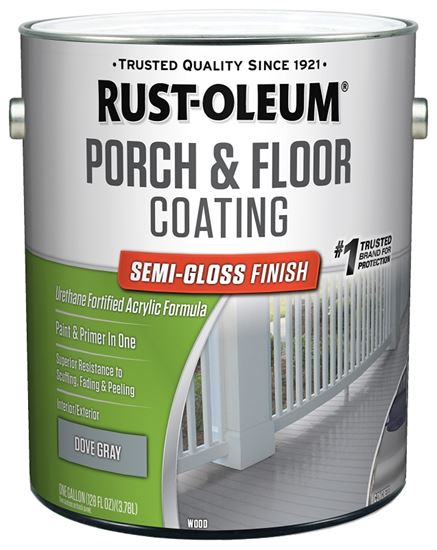 Rust-Oleum 320419 Porch and Floor Coating, Semi-Gloss, Dove Gray, Liquid, 1 gal, Can, Pack of 2