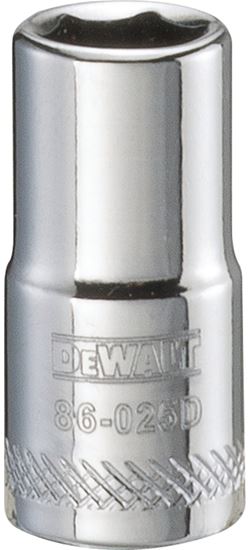 DeWALT DWMT86025OSP Hand Socket, 9/32 in Socket, 1/4 in Drive, 6-Point, Vanadium Steel, Polished Chrome