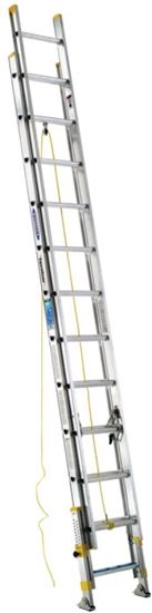 Werner D1824-2EQ Extension Ladder, 23 ft H Reach, 250 lb, Aluminum