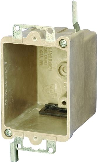 fiberglassBOX 9363-EWK Electrical Box, 1 -Gang, Fiberglass Reinforced Polyester BMC, Beige/Tan, Bracket Mounting