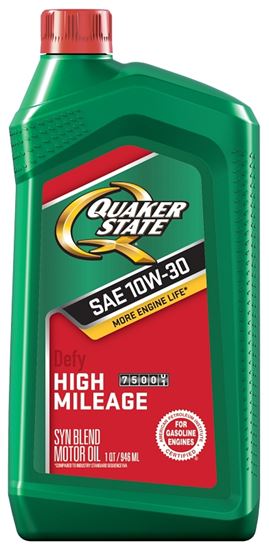 Quaker State 550043280 High-Mileage Motor Oil, 10W-30, 1 qt Bottle, Pack of 6