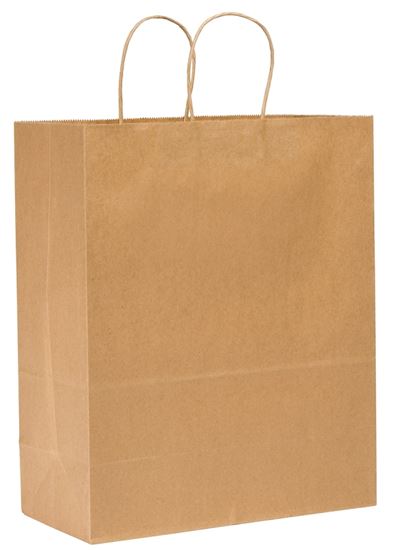 Duro Bag Dubl Life 87128 Shopping Bag, 13 in L, 7 in W, 17 in H, Kraft Paper, Brown