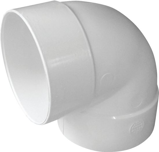 Canplas 414156BC Short Turn Pipe Elbow, 6 in, Hub, 90 deg Angle, PVC, White