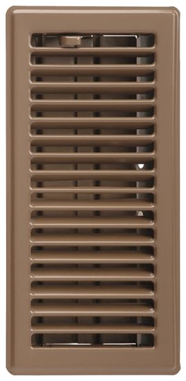 Imperial RG2004 Louvered Floor Register, 10 in L, 4 in W, Steel, Brown, Powder-Coat Painted