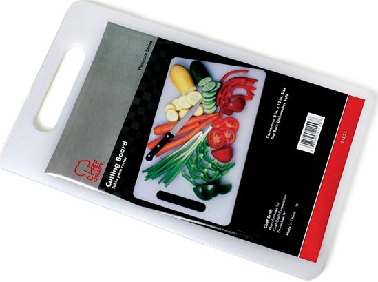 Chef Craft 21553 Cutting Board, 13 in L, 8 in W, Plastic, White