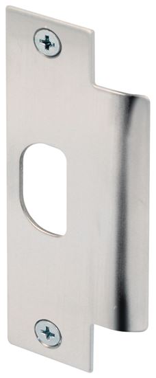 Defender Security U 9483 Strike Plate, 4-7/8 in L, 1-1/4 in W, Stainless Steel, Brushed