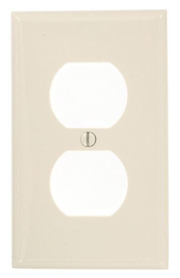 Leviton 80703-NT Receptacle Wallplate, 4-1/2 in L, 2-3/4 in W, 1 -Gang, Nylon, Light Almond, Smooth