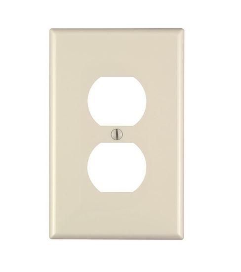 Leviton PJ8-W Receptacle Wallplate, 4-7/8 in L, 3-1/8 in W, Midway, 1 -Gang, Nylon, White, Surface Mounting