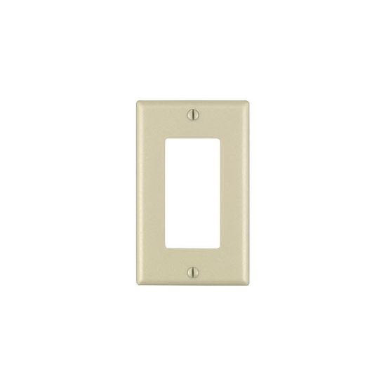 Leviton 80401-I Wallplate, 4-1/2 in L, 2-3/4 in W, 1-Gang, Thermoset Plastic, Ivory, Smooth