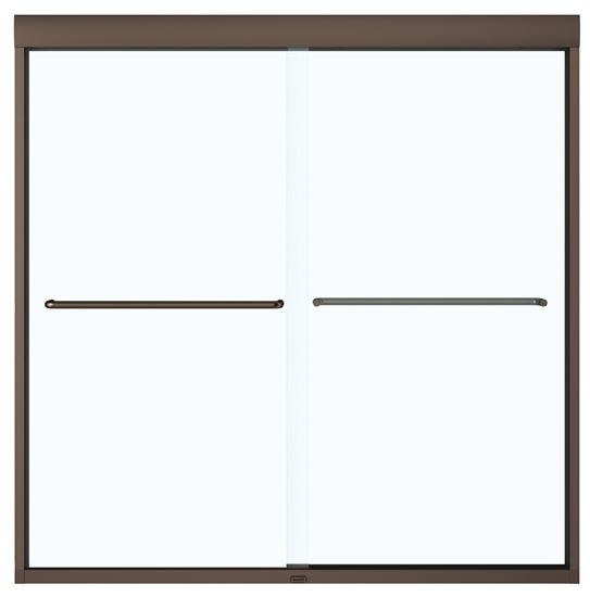 Maax Aura 135661-900-172 Bathtub Door, Semi Frame, Clear Glass, Bypass/Sliding Door, 1/4 in Glass