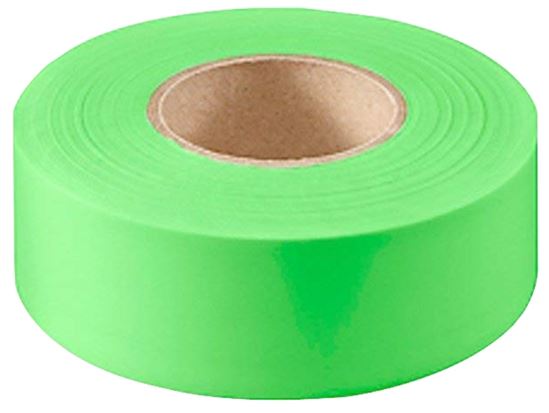 CH Hanson 17004 Flagging Tape, 150 ft L, 1-3/16 in W, Fluorescent Green, PVC