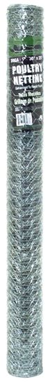 Jackson Wire 12 01 19 16 Poultry Hex Netting, 25 ft L, 36 in W, 20 Gauge, Hexagonal Mesh, 1 in Mesh, Galvanized