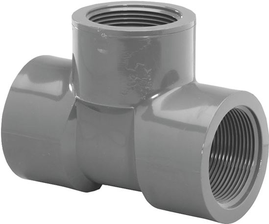 Thrifco Plumbing 8214942 Pipe Tee, 1 in, Threaded, PVC, SCH 80 Schedule