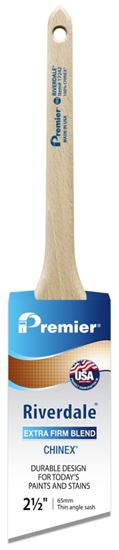 Premier Riverdale 17242 Paint Brush, 2-1/2 in W, Thin Angle Sash Brush, 2-11/16 in L Bristle, Chinex Bristle