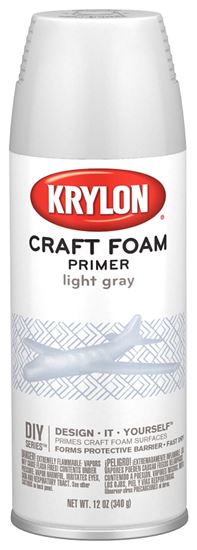 Krylon K05055007 Craft Foam Primer, Light Gray, 12 oz