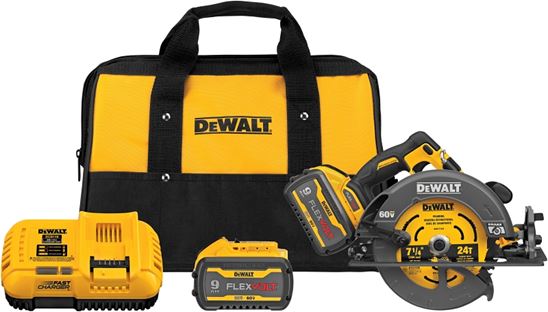 DeWALT DCS578X2 Brushless Circular Saw with Brake Kit, Battery Included, 60 V, 9 Ah, 7-1/4 in Dia Blade