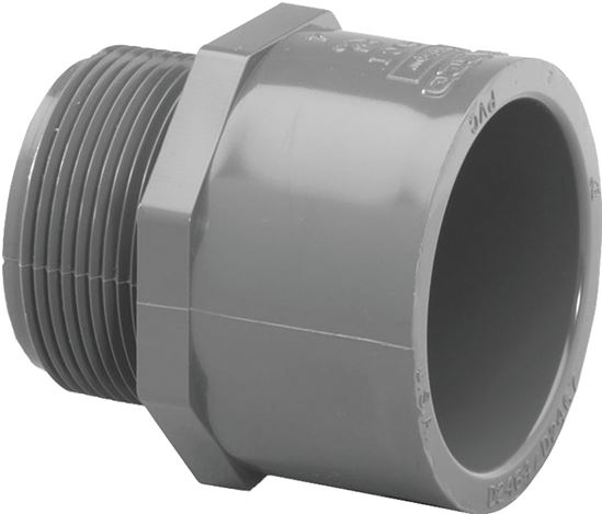 Lasco 836015BC Pipe Adapter, 1-1/2 in, Slip x MIP, PVC, SCH 80 Schedule