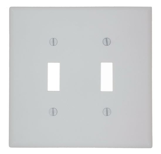 Leviton 80509-W Wallplate, 4-7/8 in L, 4.94 in W, 2 -Gang, Plastic, White