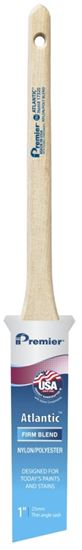 Premier Atlantic 17320 Paint Brush, 1 in W, Thin Angle Sash Brush, 2-3/16 in L Bristle, Nylon/Polyester Bristle