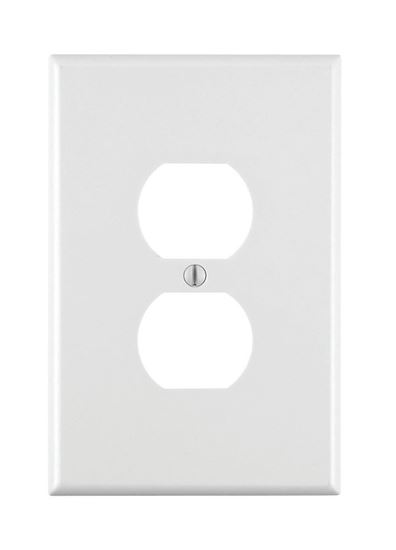 Leviton 88103 Wallplate, 3-1/2 in L, 5-1/4 in W, 1 -Gang, Thermoset Plastic, White, Smooth