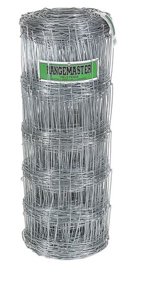 Rangemaster 6654 Field Fence, 330 ft L, 32 in H, 12 ga Gauge, Steel, Galvanized