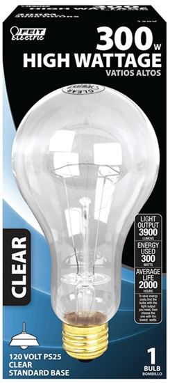 Feit Electric 300M Incandescent Lamp, 300 W, PS25 Lamp, Medium E26 Lamp Base, 3600 Lumens, 2700 K Color Temp, Pack of 6