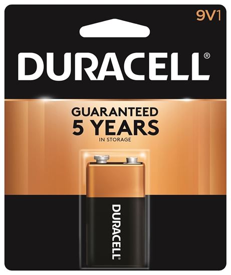 Duracell MN1604B1Z Battery, 9 V Battery, Alkaline, Manganese Dioxide, Rechargeable: No