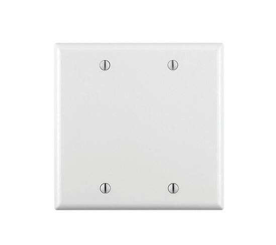 Leviton 001-88025-000 Wallplate, 4-1/2 in L, 4.56 in W, 0.22 in Thick, 2 -Gang, Thermoset Plastic, White, Smooth