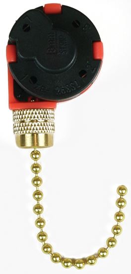 Jandorf 60303 Pull Chain Switch, 250 V, 3 A, Brass