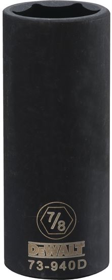 DeWALT DWMT73940OSP Impact Socket, 7/8 in Socket, 1/2 in Drive, 6-Point, CR-440 Steel, Black Oxide