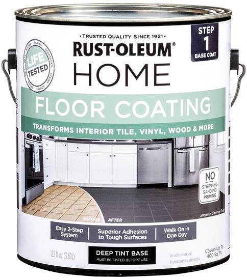 Rust-Oleum 358370 Floor Coating Kit, Deep, Black, 1 gal