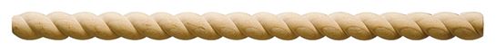 Waddell 8298 Rope Twist Moulding, 96 in L, 3/4 in W, Hardwood, Pack of 10