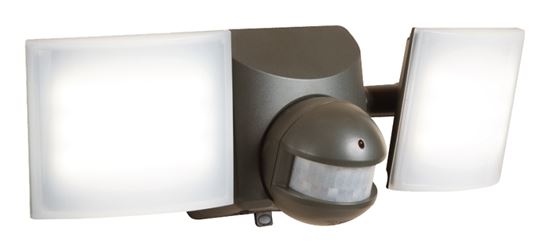 HALO MSLED600 Solar Powered Twin Head Flood Light, 120 V, 50 W, 2-Lamp, LED Lamp, Cool White Light, 680 Lumens