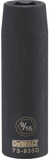 DeWALT DWMT73935OSP Impact Socket, 9/16 in Socket, 1/2 in Drive, 6-Point, CR-440 Steel, Black Oxide