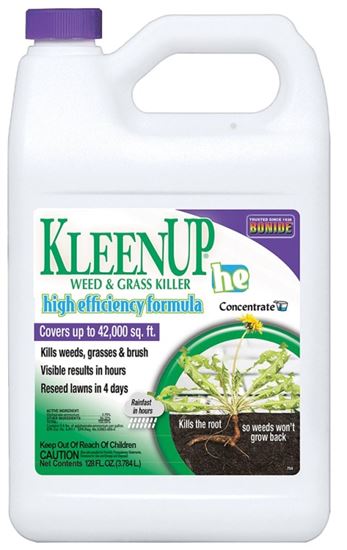 Bonide KleenUp he 754 Weed and Grass Killer Concentrate, Liquid, Amber/Light Brown, 1 gal, Pack of 4