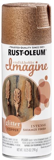 Rust-Oleum Imagine 354074 Craft Spray Paint, Glitter, Copper, 10.25 oz, Can