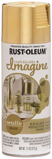 Rust-Oleum Imagine 353723 Craft Spray Paint, Metallic, Brass, 11 oz, Can