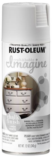 Rust-Oleum Imagine 353741 Craft Spray Paint, Chalk, Linen White, 12 oz, Can