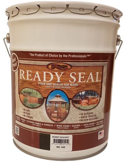 Ready Seal 545 Exterior Wood Stain, Flat, Burnt Hickory, Liquid, 5 gal