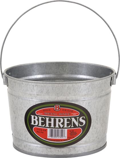 Behrens B325 Paint Pail, 2.5 qt Capacity, Steel, Galvanized