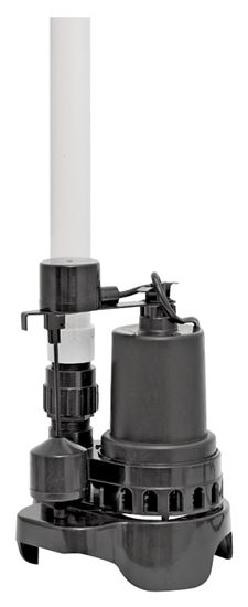 Superior Pump Ready-to-Go Series 92372RTG-P Sump Pump, 4.1 A, 120 V, 0.33 hp, 1-1/2 in Outlet, 48 gpm, Thermoplastic