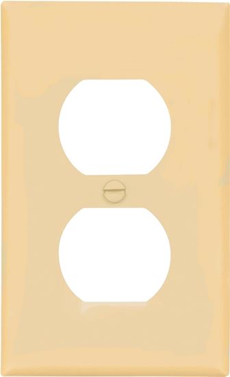 Eaton Wiring Devices BP5132V Wallplate, 4-1/2 in L, 2-3/4 in W, 1 -Gang, Nylon, Ivory, High-Gloss, Flush Mounting, Pack of 5