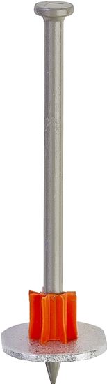 Ramset 1508SD Washered Pin, 0.145 in Dia Shank, Metal, Zinc