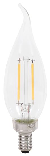 Sylvania 40854 Natural LED Bulb, Decorative, B10 Bent Tip Lamp, 25 W Equivalent, E12 Lamp Base, Dimmable, Clear