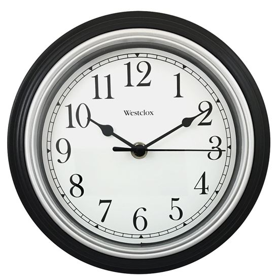 Westclox 46991A Clock, Round, Black Frame, Plastic Clock Face, Analog