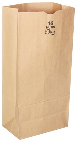 Duro Bag Husky Dubl Lif 70216 Grocery SOS Bag, #16, 7-3/4 in L, 4-13/16 in W, 16 in H, Recycled Paper, Kraft